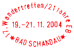 Stempel für 17. Treff der EB-Wanderer in Ostrau