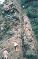 Kletterfelsen am Kružberská přehrada